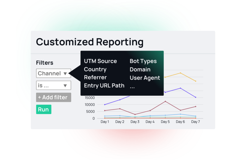 Mockup showcasing a visualization of the fraud0 reporting filter options.